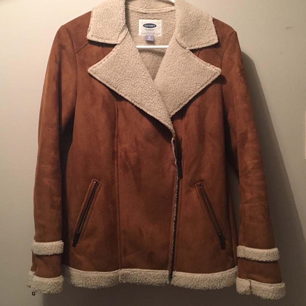 Faux Suede Aviator Jacket
